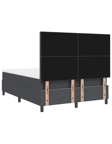 Letto a Sorgente LED Grigio Scuro e Bianco 140 x 190 cm