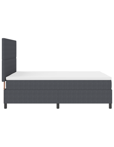Letto a Sorgente LED Grigio Scuro e Bianco 140 x 190 cm