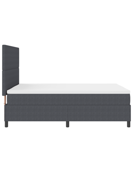 Letto a Sorgente LED Grigio Scuro e Bianco 140 x 190 cm