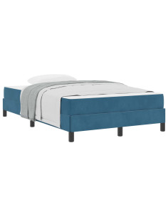 Letto a molle con materasso Blu Scuro 120 x 220 cm Tessuto 2