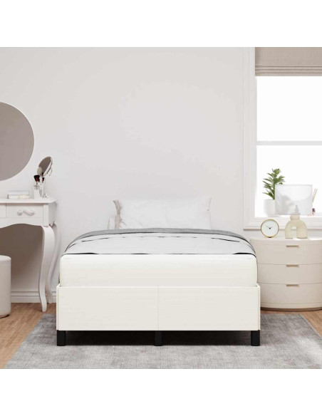 Struttura del letto con materasso Crema 120 x 190 cm Tessuto