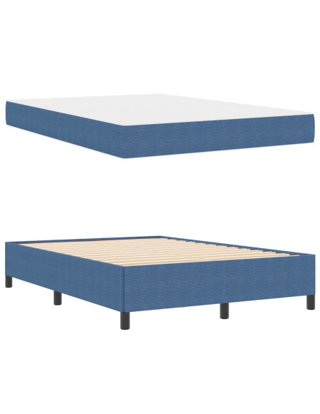 Struttura del letto con materasso Blu 160 x 200 cm Tessuto