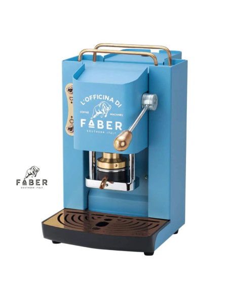 MACCHINA DA CAFFE' FABER PRO DELUXE PROBLUBASOTT PRESSACIALDA IN OTTONE TURQUIOSE