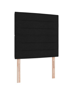 Letto a molle con materasso con led Nero 90 x 190 cm Tessuto 2