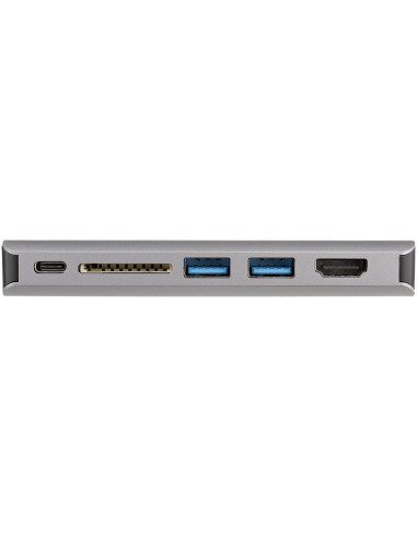 StarTech.com Adattatore multiporta USB C - Mini dock da viaggio USB-C con HDMI 4K o VGA 1080p - Hub USB 3.0 3x, SD, GbE, audio, 