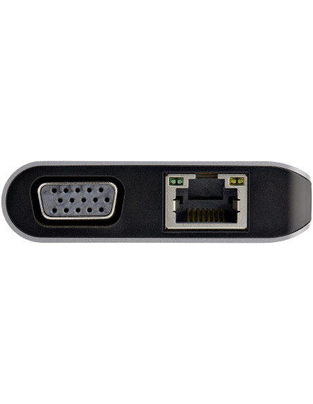 StarTech.com Adattatore multiporta USB C - Mini dock da viaggio USB-C con HDMI 4K o VGA 1080p - Hub USB 3.0 3x, SD, GbE, audio, 