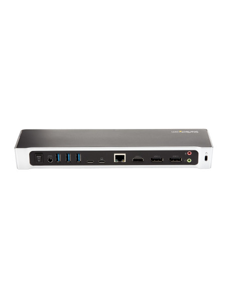 StarTech.com Docking Station USB-C per triplo monitor UHD 4K, Mac e Windows, Dock USB C a HDMI e DisplayPort, Hub a 5 porte USB 