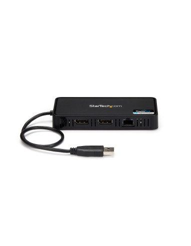 StarTech.com USB 3.0 Mini Dock - Dual Monitor USB-A Docking Station con DisplayPort 4K 60Hz e Gigabit Ethernet - Cavo di 30 cm -