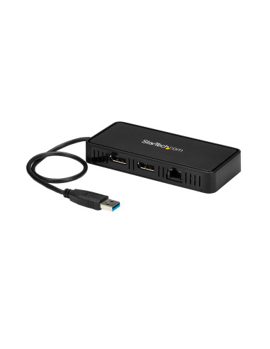 StarTech.com USB 3.0 Mini Dock - Dual Monitor USB-A Docking Station con DisplayPort 4K 60Hz e Gigabit Ethernet - Cavo di 30 cm -
