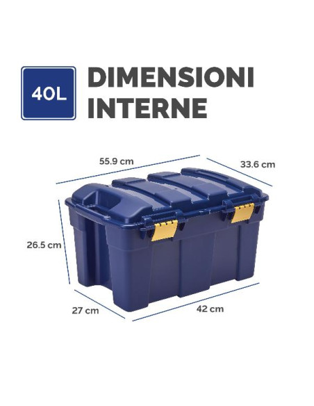 BAULE PORTAOGGETTI AZZURRO 40L