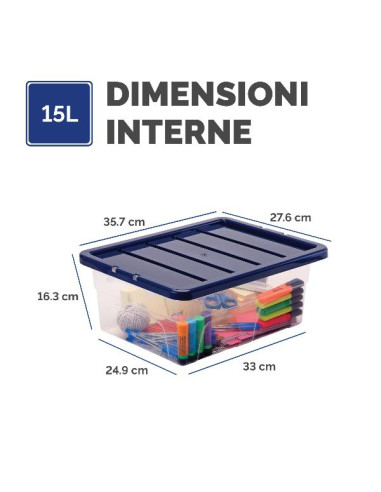 CONTENITORE PLASTICA COPERCHIO 15L