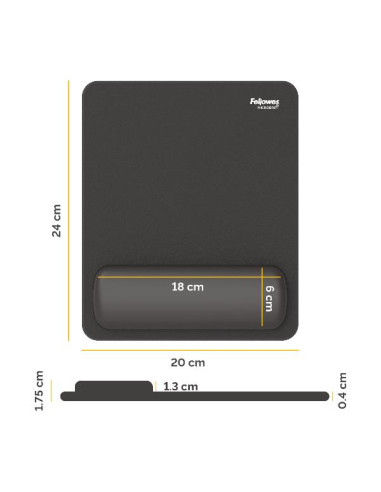Fellowes Breyta 100142555 tappetino per mouse Nero