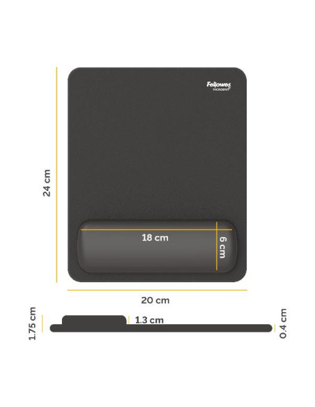 Fellowes Breyta 100142555 tappetino per mouse Nero