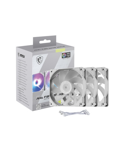 MSI MAG F120 ARGB WHITE x3 Case per computer Ventilatore 12 cm Bianco 3 pz