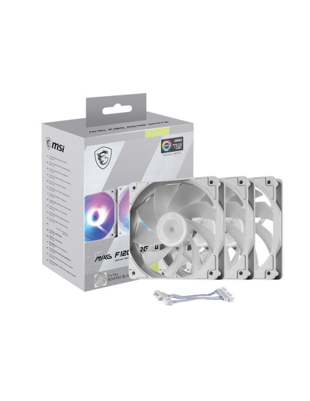 MSI MAG F120 ARGB WHITE x3 Case per computer Ventilatore 12 cm Bianco 3 pz
