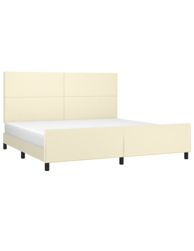 Giroletto con Testiera Crema 200x200 cm in Similpelle