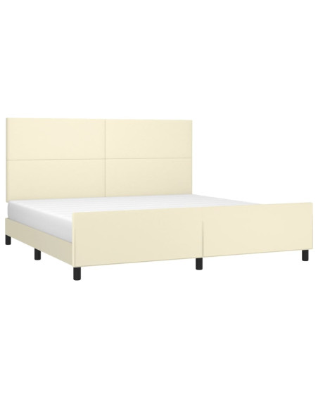 Giroletto con Testiera Crema 200x200 cm in Similpelle