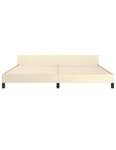 Giroletto con Testiera Crema 200x200 cm in Similpelle