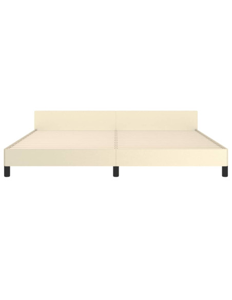 Giroletto con Testiera Crema 200x200 cm in Similpelle