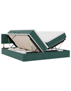 Letto con Contenitore con materasso Verde Scuro 100 x 200 cm 2
