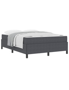 Struttura del letto Grigio scuro 140 x 190 cm Tessuto 2
