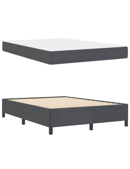 Struttura del letto Grigio scuro 140 x 190 cm Tessuto