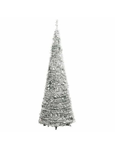 Albero di Natale Artificiale Pop-up Neve Fioccata 50 LED 120 cm