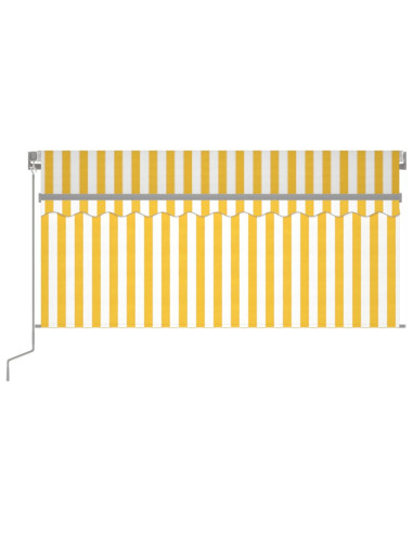 Tenda Sole Retrattile Manuale con Parasole 3x2,5m Gialla Bianca