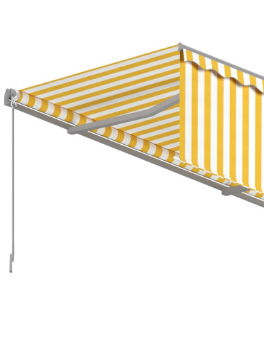 Tenda Sole Retrattile Manuale con Parasole 3x2,5m Gialla Bianca