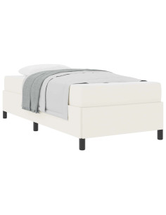 Struttura del letto con materasso Crema 90 x 190 cm Tessuto 2