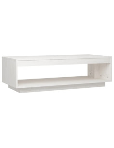 Tavolino da Salotto Bianco 110x50x33,5 cm in Legno di Pino 2