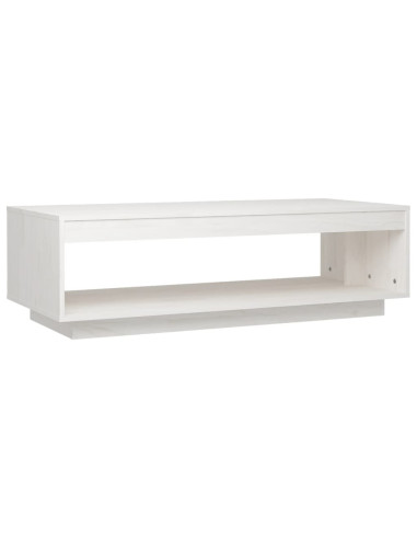 Tavolino da Salotto Bianco 110x50x33,5 cm in Legno di Pino