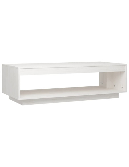 Tavolino da Salotto Bianco 110x50x33,5 cm in Legno di Pino