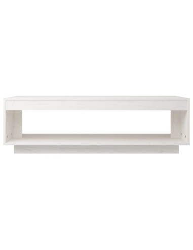 Tavolino da Salotto Bianco 110x50x33,5 cm in Legno di Pino