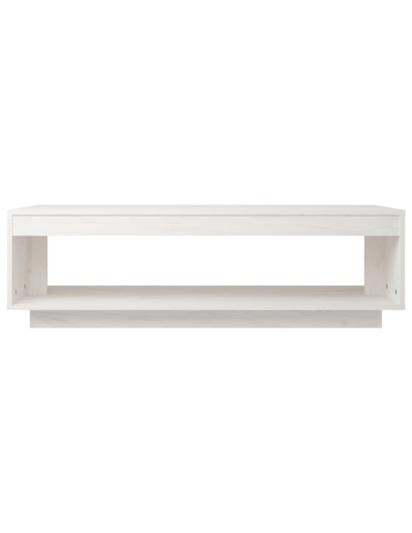 Tavolino da Salotto Bianco 110x50x33,5 cm in Legno di Pino