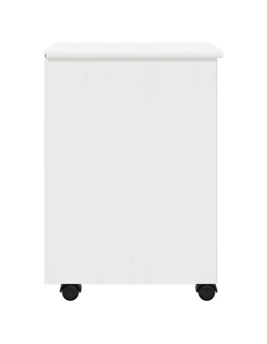 Mobile con Ruote Bianco 34 x 39 x 56 cm Legno di Pino Massello