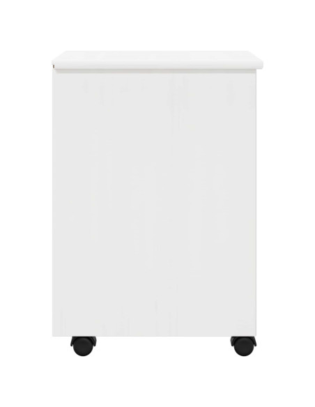 Mobile con Ruote Bianco 34 x 39 x 56 cm Legno di Pino Massello