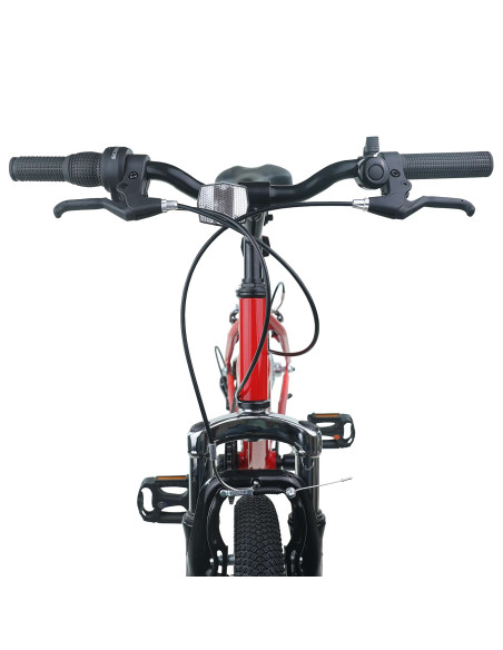 Bicicletta per Bambini 24 Pollici 6-Speed per 8-12 anni Rosso