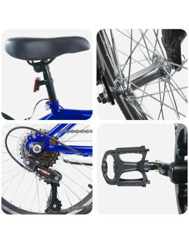 Bicicletta per Bambini 24 Pollici 6-Speed per 8-12 anni