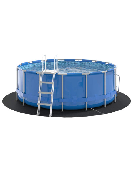 Telo per Fondo Piscina Nero Ø 244 cm Tessuto Non Tessuto