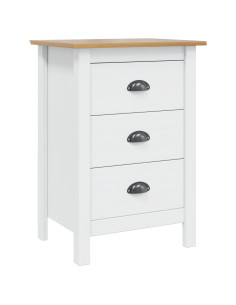Armadio da Notte Bianco e marrone miele 46 x 35 x 65 cm 2