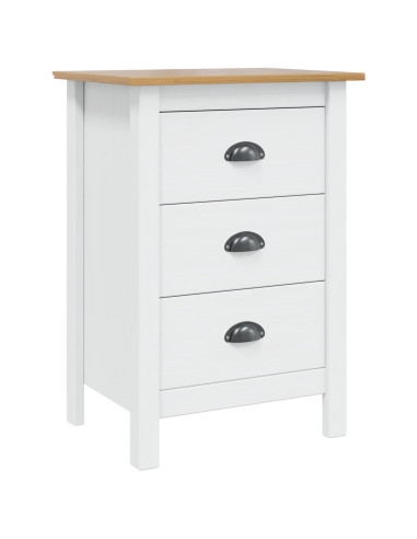 Armadio da Notte Bianco e marrone miele 46 x 35 x 65 cm