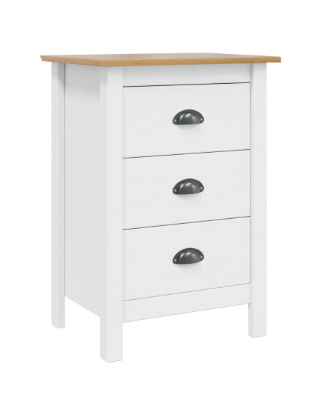 Armadio da Notte Bianco e marrone miele 46 x 35 x 65 cm