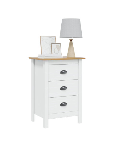 Armadio da Notte Bianco e marrone miele 46 x 35 x 65 cm