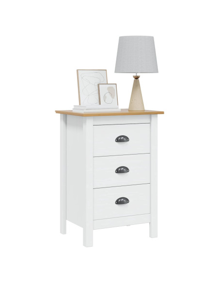 Armadio da Notte Bianco e marrone miele 46 x 35 x 65 cm