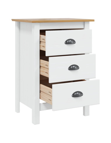 Armadio da Notte Bianco e marrone miele 46 x 35 x 65 cm