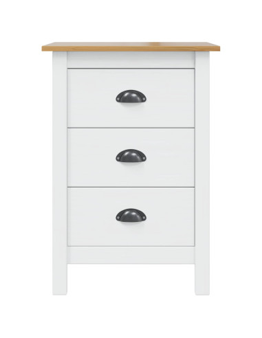 Armadio da Notte Bianco e marrone miele 46 x 35 x 65 cm