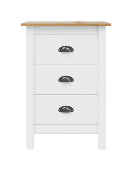 Armadio da Notte Bianco e marrone miele 46 x 35 x 65 cm