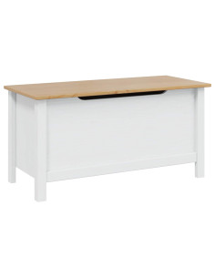 Scatola di Stoccaggio Bianco e marrone miele 90 x 40 x 45 cm 2