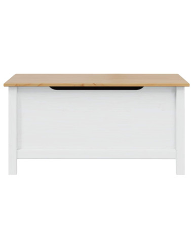 Scatola di Stoccaggio Bianco e marrone miele 90 x 40 x 45 cm